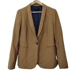 J.Crew Women's Parke One-Button Blazer Jacket Sz 10T Caramel Brown Office Career